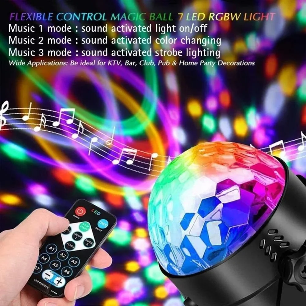 VSILE Disco Party Ball Lamp with Remote Control DJ Lighting 7 Modes for Children